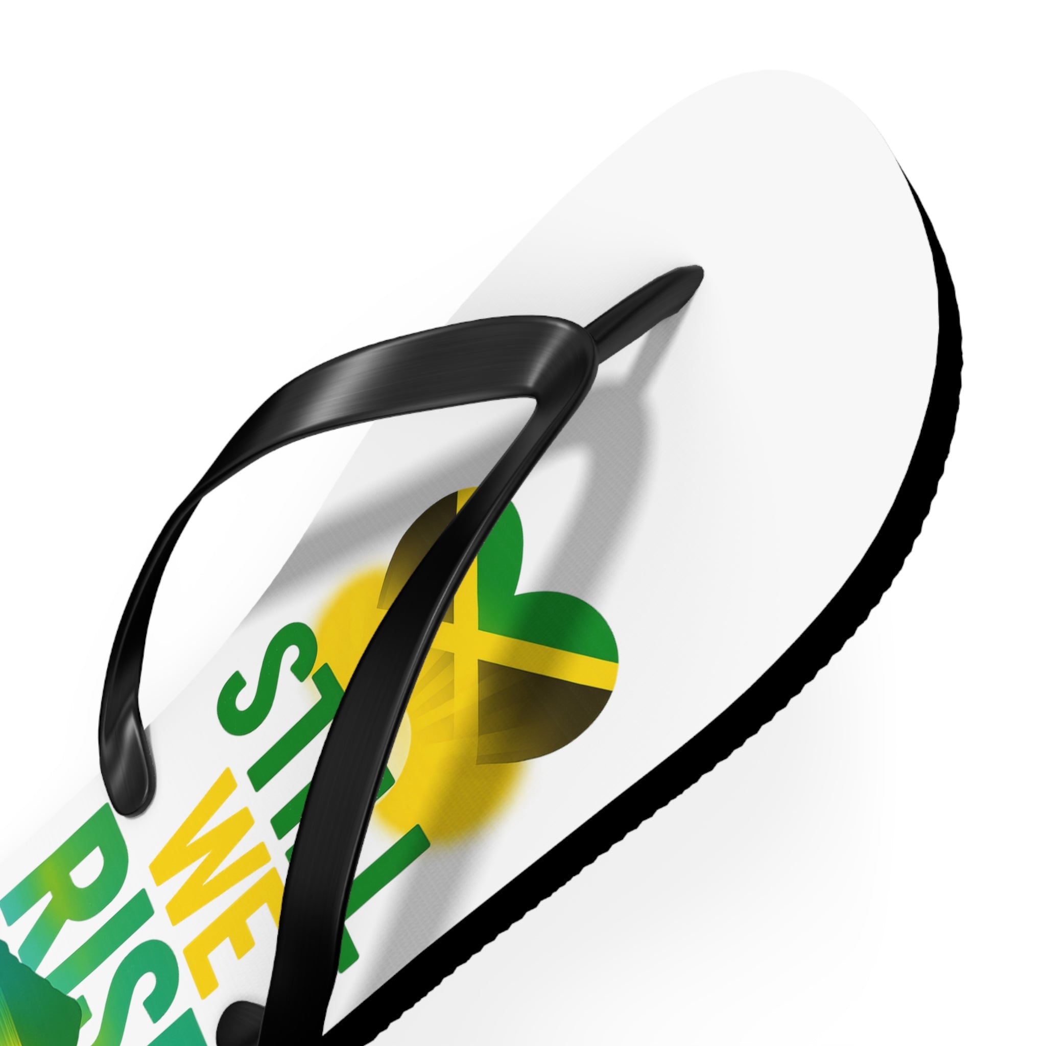Still We Rise Jamaica flip flops Large | Love Jamaica heart, Jamaican flag sandals